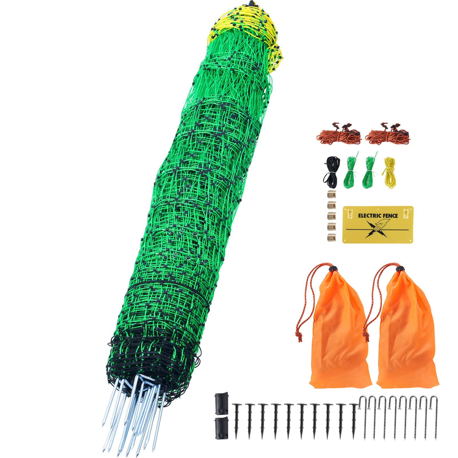 Electric Fence Netting, 42" H X 164' L, PE Net Fencing With Posts & Double-Spiked Stakes, Utility Portable Mesh For Goats, Sheep, Lambs, Deer, Hogs, Dogs, Used In Backyards, Farms, And Ranches_maomaolike.com